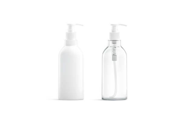 istock Blank white and transparent plastic pump bottle mockup, isolated 1200732837