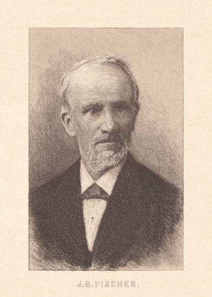 istock Johann Georg Fischer (1816-1897), German poet, etching, published in 1897 1200733023