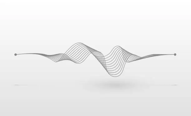 Vector illustration of Wireframe sound wave