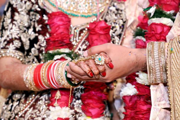 istock Bride & Groom Hand's Together in Indian Wedding 1200740188