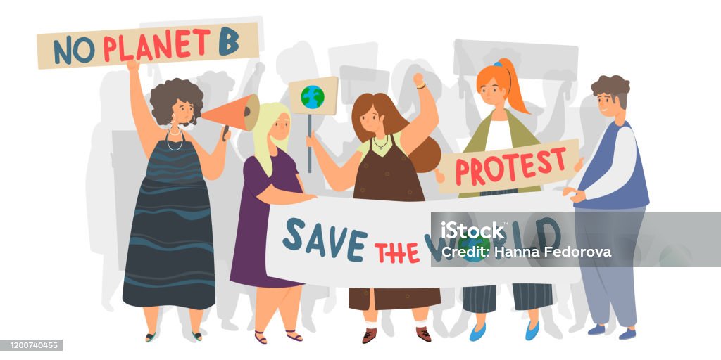 Environment Protest Buttons Ecology Protest Flat Vector Illustration Stock Illustration - Download ...