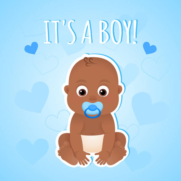 Baby Boy Shower Invitation Card Stock Illustration - Download Image Now -  Baby - Human Age, Congratulating, African-American Ethnicity - iStock