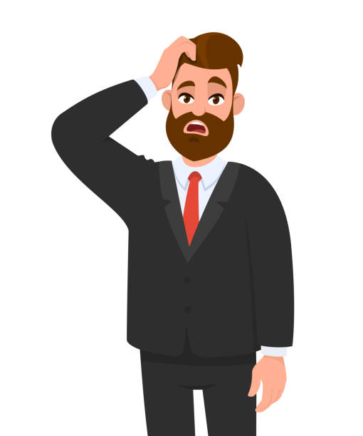 Confused Young Business Man In Formal Wear Scratching His Head Unhappy Man  In Puzzled Expression Male Character Design Illustration Human Emotions  Concept In Vector Cartoon Style Stock Illustration - Download Image Now -