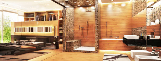 istock Luxurious bathroom in modern bedroom 1200741946