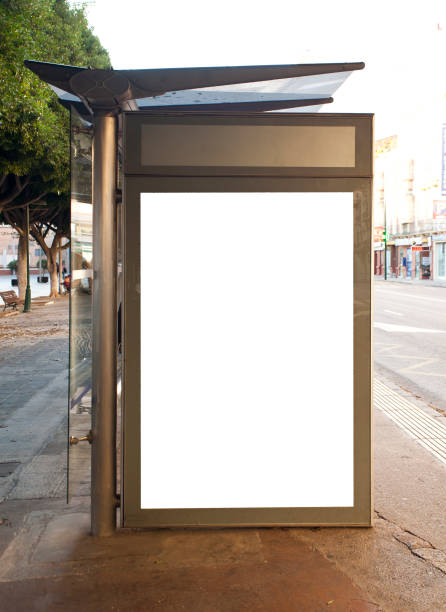 istock billboard with light in city center with blue sky 1200744697