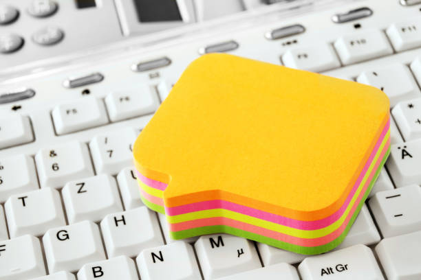 Business background with paper and keyboard