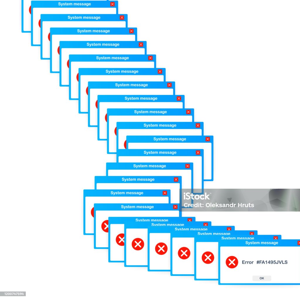 Vintage User Interface Critical Error Warning Message Vector Stock ...