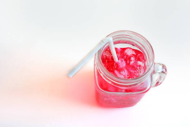 istock Red water and ice in clear glass 1200747781