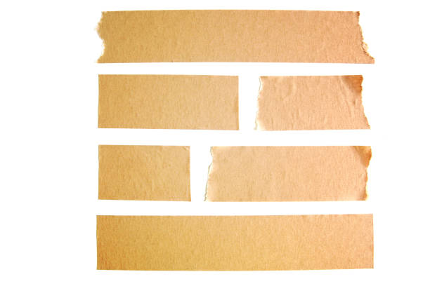 istock Paper tape isolated on white background, look like block wall background 1200747830