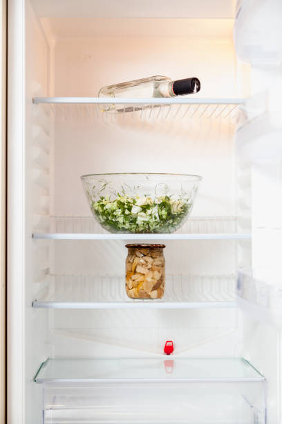 istock In empty fridge there is salad, mushrooms and vodka 1200749063
