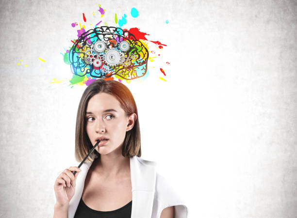 istock Pensive casual woman, brainstorm concept 1200750847