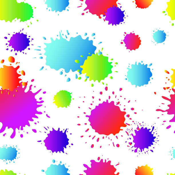 Rainbow Paint Splatter Clip Art Illustrations, Royalty-Free Vector