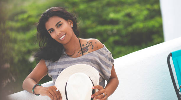 istock Young Mexican Woman, Outside. 1200753041
