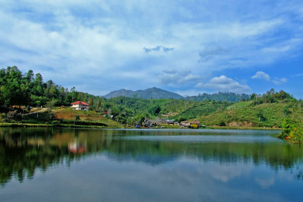 istock Beautiful lake, peaceful lake, Reflection lake with blue sky 1200753046