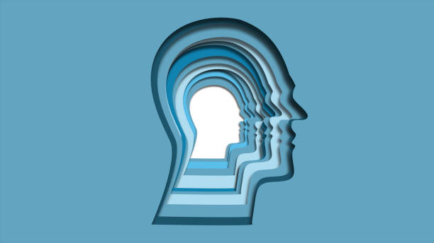 istock 3D abstract blue background with paper cut shapes. illustration in paper cut style. layout for business card, presentations, flyers or posters. 1200753971