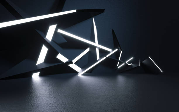 abstrakcyjne tło i światło - ilustracja 3d - renderowanie - art installation zdjęcia i obrazy z banku zdjęć