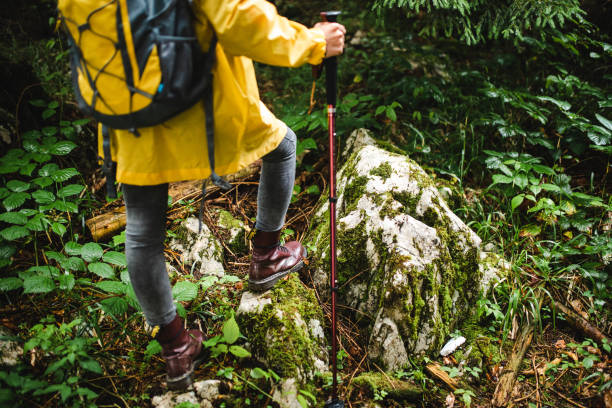 istock Female hiker catching a break after long hiking 1200755846