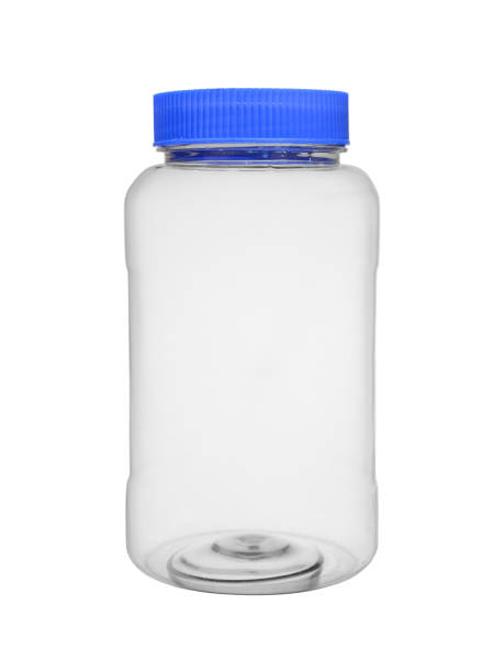 istock Empty transparent plastic bottle with a lid. Isolated on a white background 1200755899