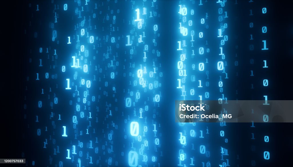 Binary Lines Code Blue Stock Photo - Download Image Now - Database, Bit ...