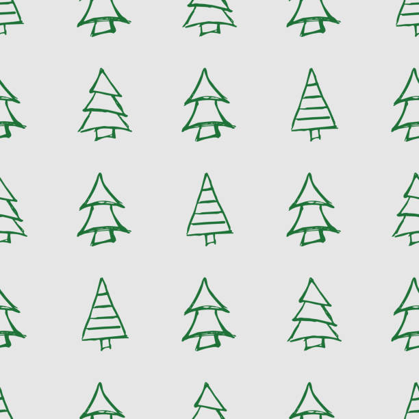 рождественское дерево-81 - pencil pine stock illustrations