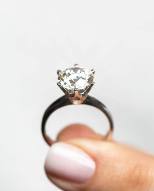 istock Woman Holding A Diamond Ring 1200765660