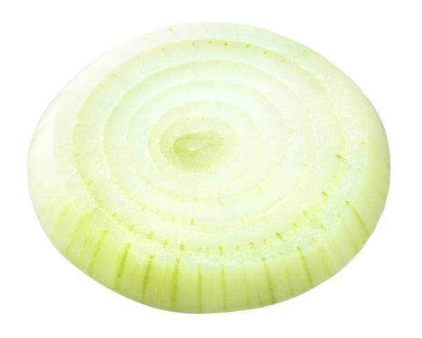 istock Onion ring isolated. Sliced white onion. Top view. With clipping path. 1200767754