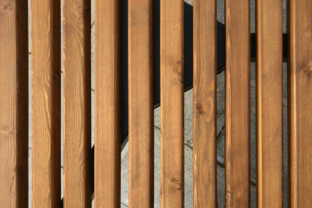 istock Texture of wooden crossbars on the bench surface 1200768069