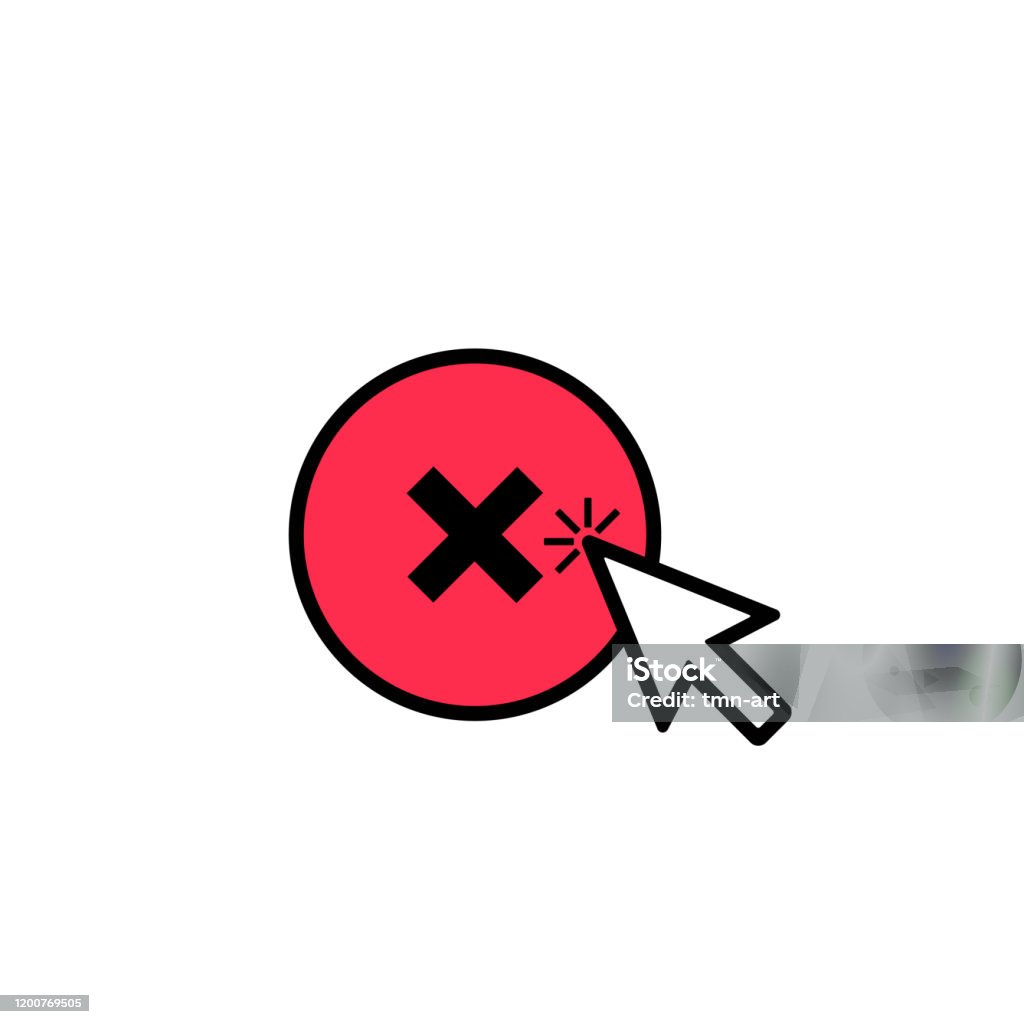 Small Closure Click Click On Close Button Cancel Sign With Cursor Stock Illustration ...