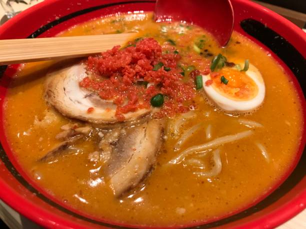 istock Ramen in prawn soup with pork slices 1200770005