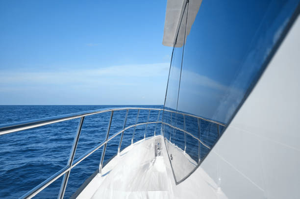 istock Modern boat side and railing on a sunny day. 1200777186