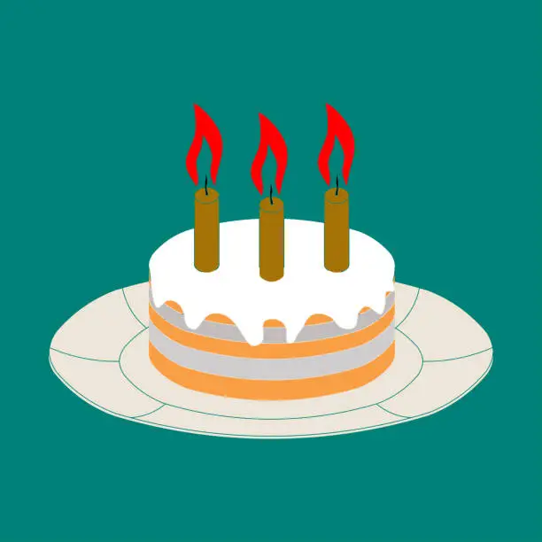 Vector illustration of icon cake, icon celebration image, idea holiday, birthday
