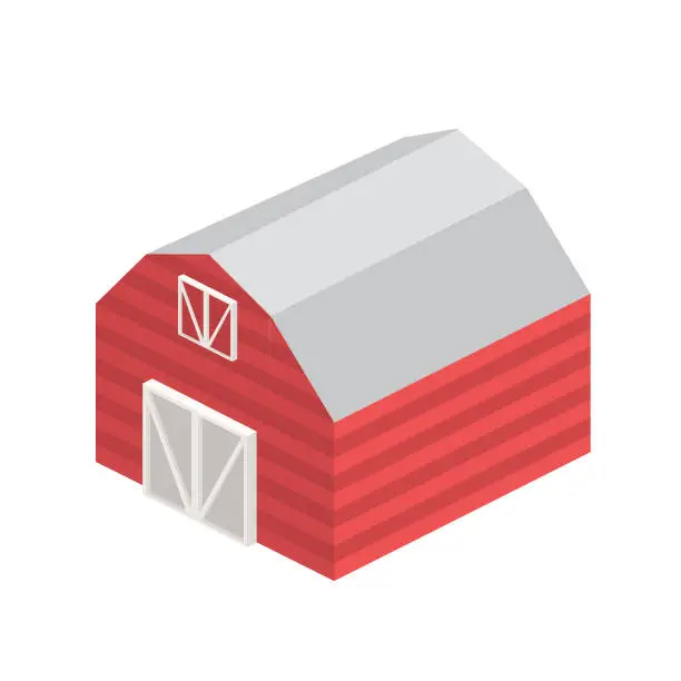 Vector illustration of Isometric Single Element - Barn