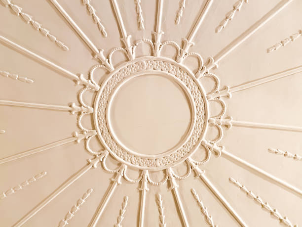 Plaster ceiling molding medallion.