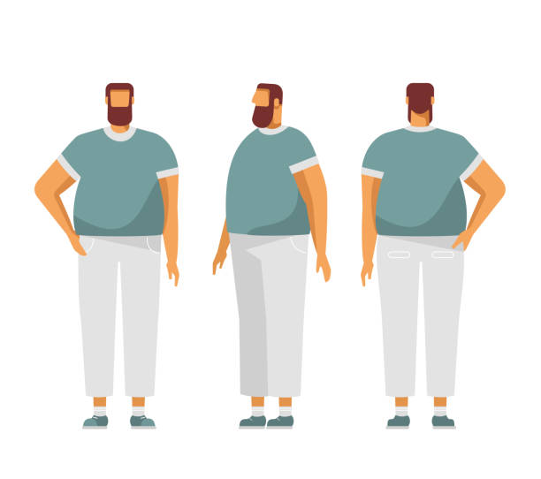 Collection Of Body Positions For Animation Male Fat Character Stock  Illustration - Download Image Now - iStock