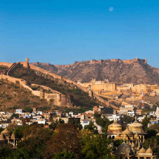 Amer Fort in the city of Amer in Jaipur, Rajasthan, India.