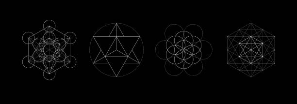 istock Mystical sacred geometry vector symbos set. Spirituality, harmony concept 1200794250