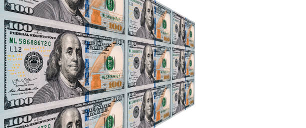 3D of 100 dollar banknotes rows layed out preciesly for design purpose the franklin institute stock pictures, royalty-free photos & images