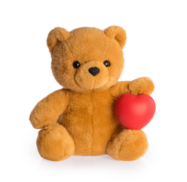 istock Teddy bear with heart love concept on white background 1200799189