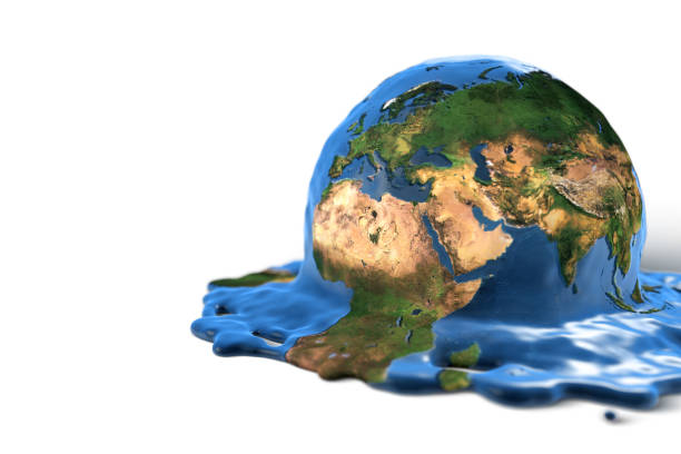 istock Melted planet Earth. Africa and Eurasia on foreground. 1200799270