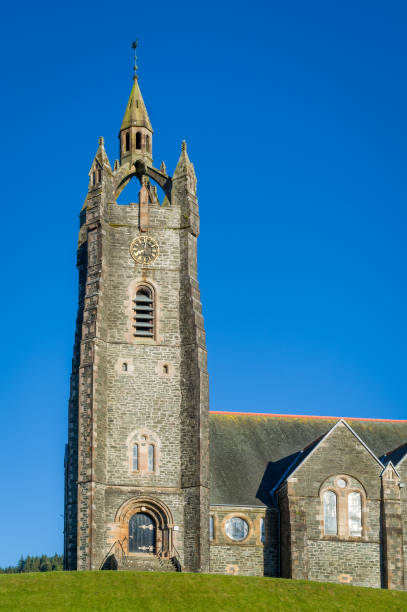 istock Vertical photo of Tarbert Parish Church tower 1200800435