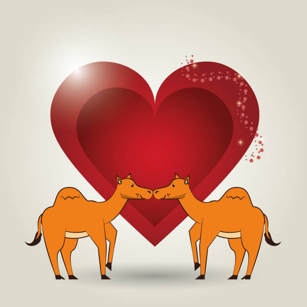 istock happy valentines day card with cute camels couple 1200810254
