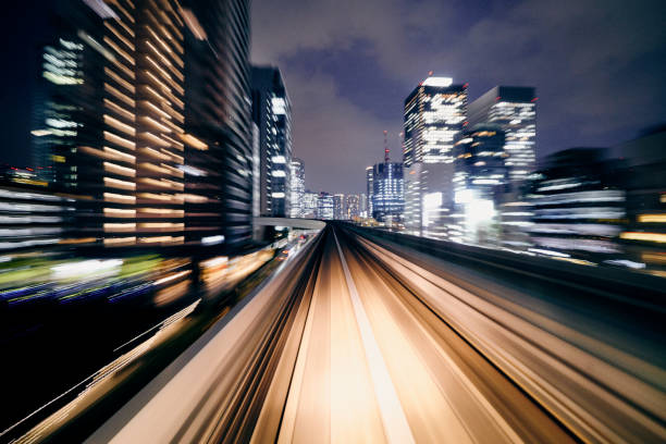 istock Blurred motion on the Subway in Tokyo 1200812198