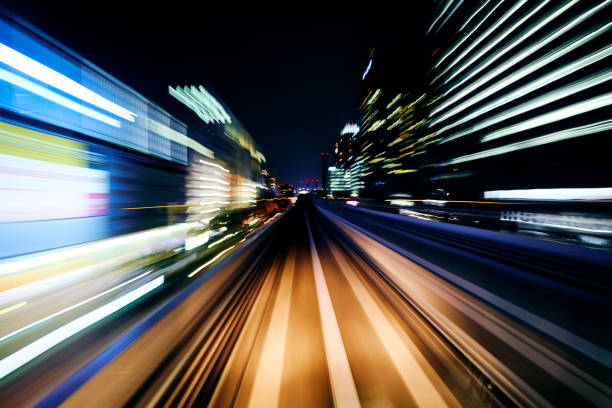 istock Blurred motion on the Subway in Tokyo 1200817493