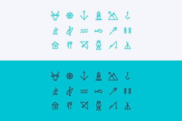 vector icons set about travel and tourism vector art illustration