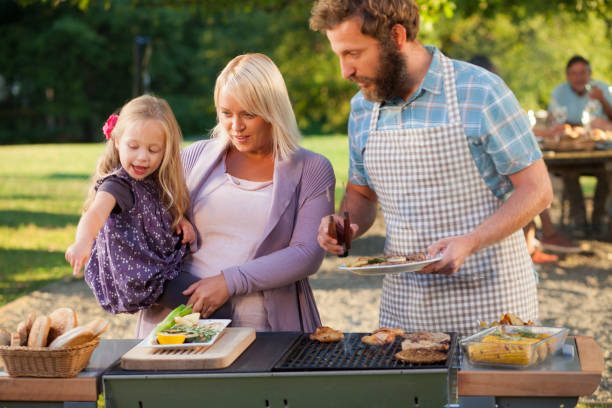 istock Family picnic with BBQ 1200818557
