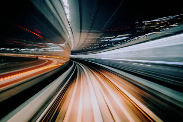 istock Blurred motion on the Subway in Tokyo 1200818584