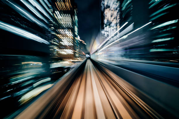 istock Blurred motion on the Subway in Tokyo 1200819041