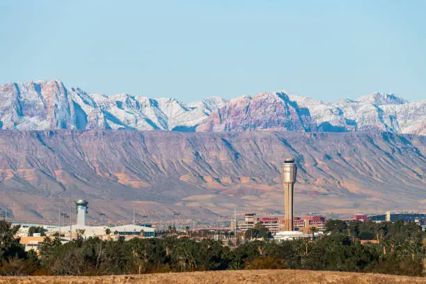 Air traffic control tower at Mccarran Airport in Las Vegas