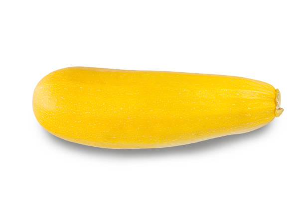 istock Bright yellow zucchini on a white background. 1200829843