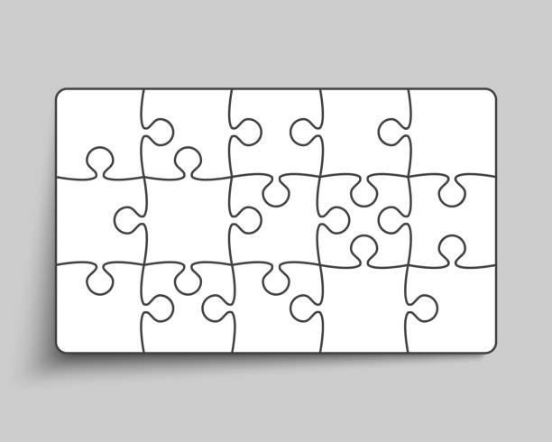 wektor tło biały kawałek układanki ramki - solution jigsaw piece jigsaw puzzle problems stock illustrations